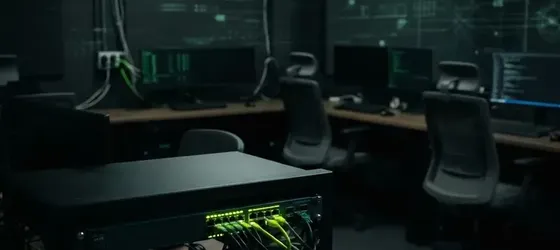 Small business office with monitored network gear