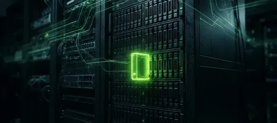 Server rack with backup status lights